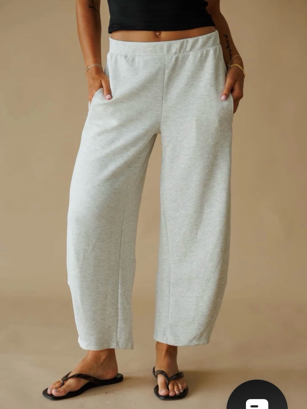 Light Gray Scuba Barrel Sweatpants by Lane 201 SOLD OUT ONLINE